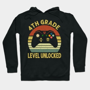 4th Grade Level Unlocked First Day of School Video Gamer Hoodie